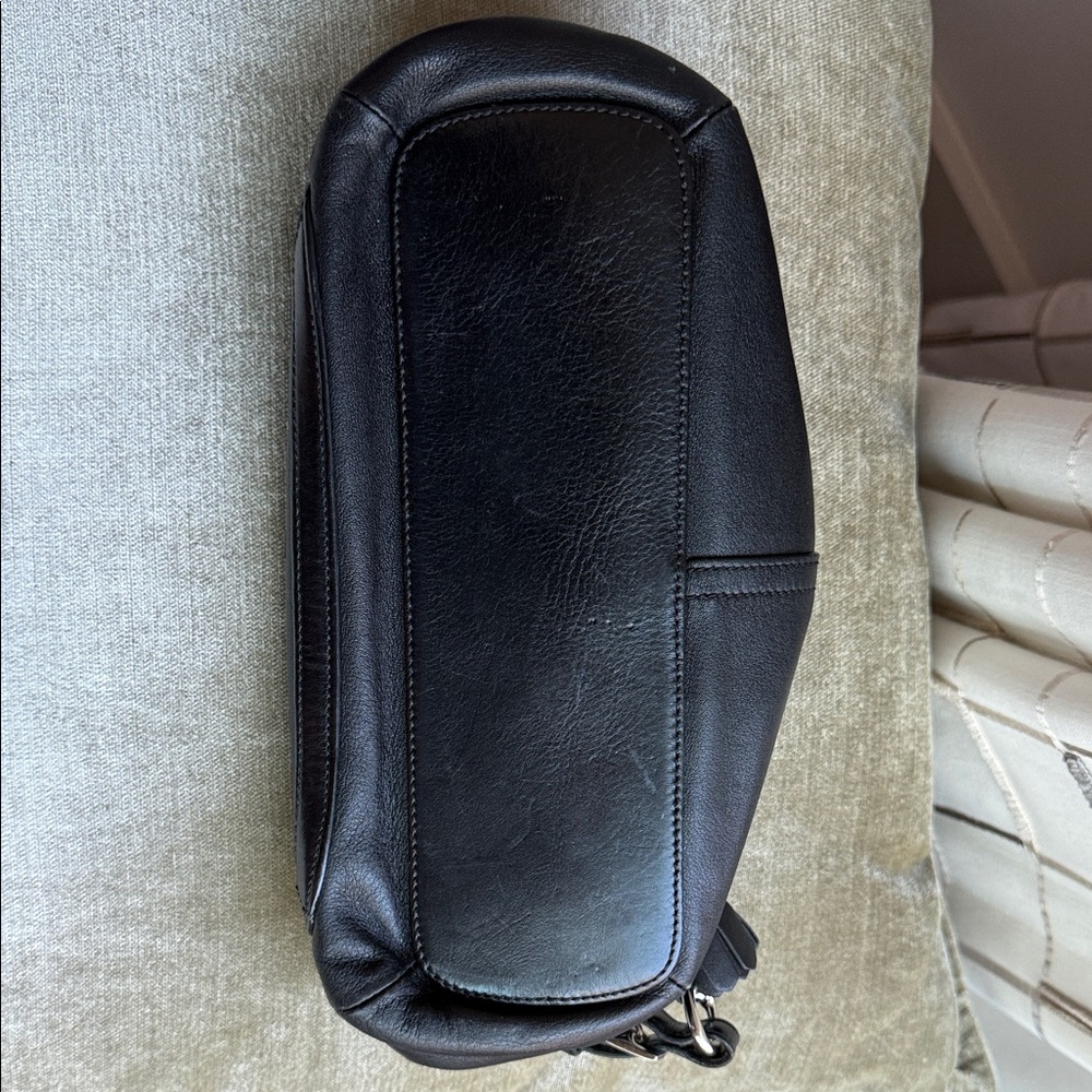 Coach Black Leather Clutch with Silver Accents - Picture 6 of 12